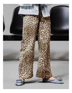 Rose Wide Printed Pants in Brown