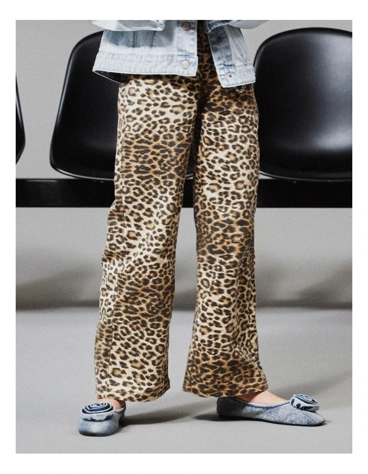 Rose Wide Printed Pants in Brown image 1