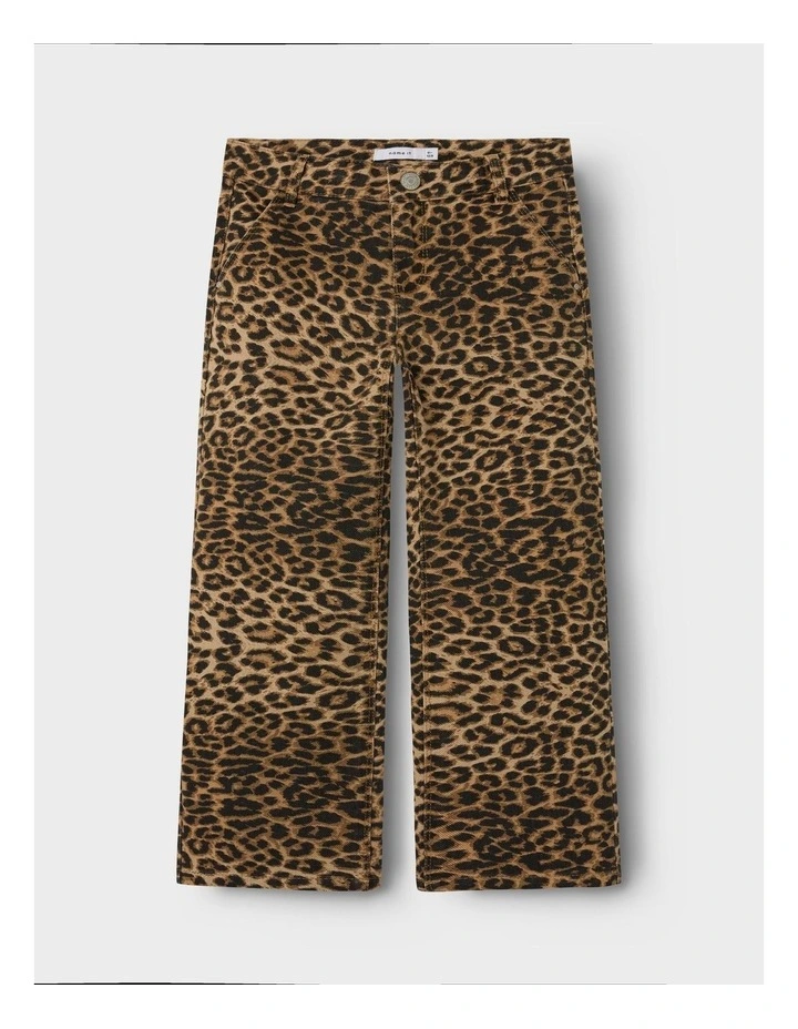 Rose Wide Printed Pants in Brown image 3