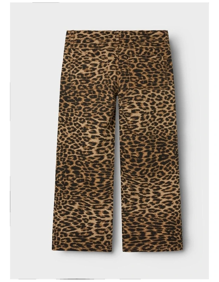 Rose Wide Printed Pants in Brown image 4