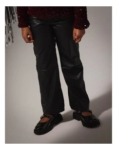 Rockana Faux Wide Pants in Black