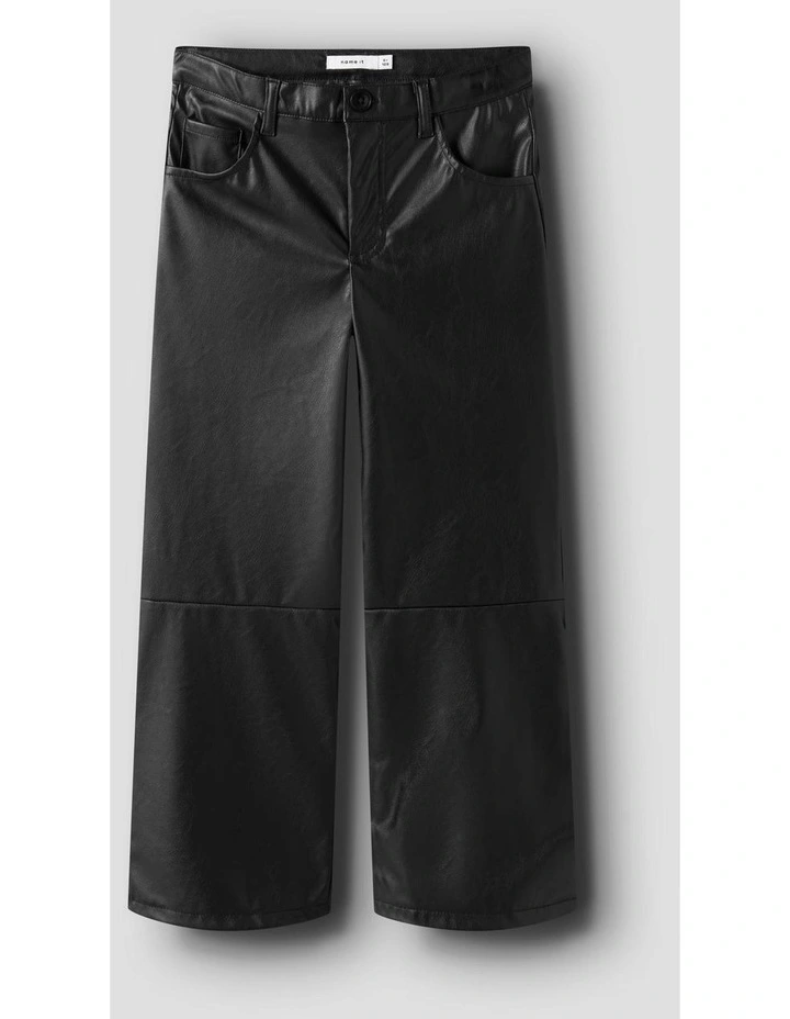 Rockana Faux Wide Pants in Black image 1