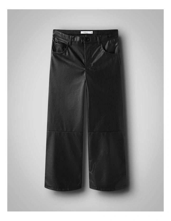 Rockana Faux Wide Pants in Black image 2