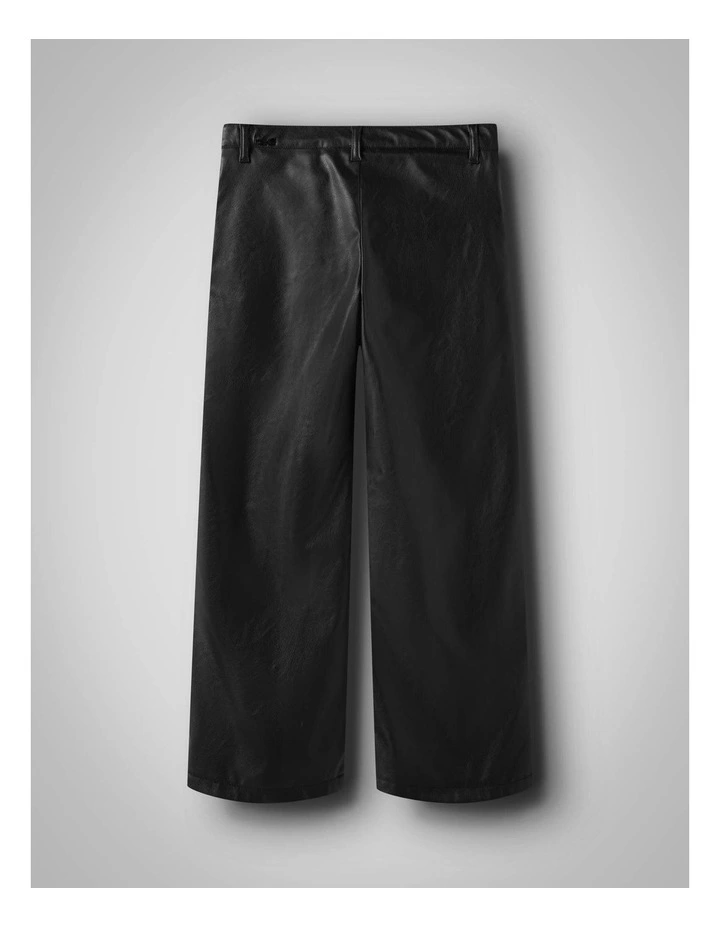 Rockana Faux Wide Pants in Black image 3