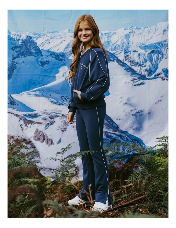 Aspen Flare Trackpant (8 - 16 Years) in Navy image 2