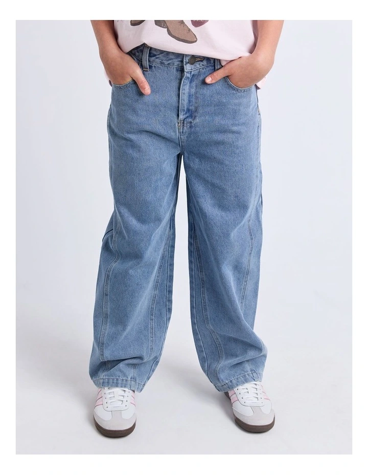 Emily Barrel Jean (8 - 16 Years) in Blue image 1