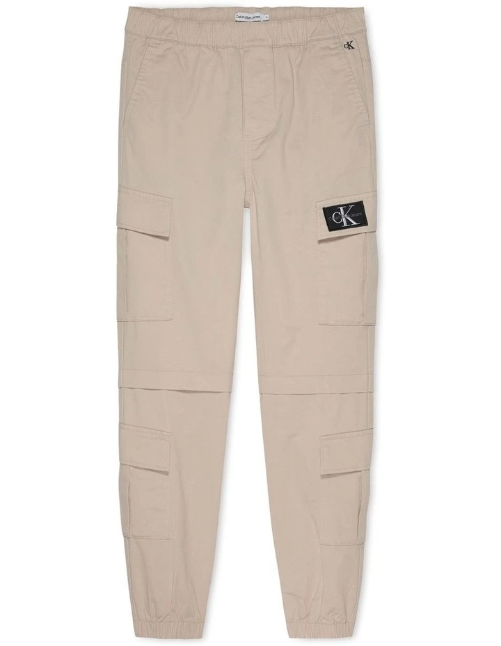 Multi Pocket Cargo Pants in Beige image 1