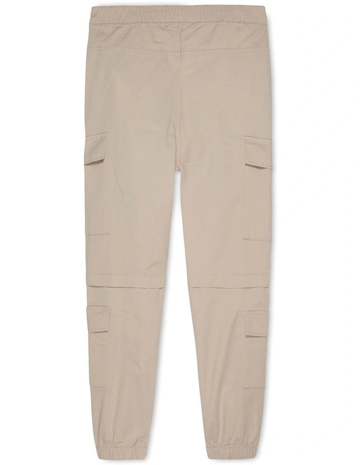 Multi Pocket Cargo Pants in Beige image 2