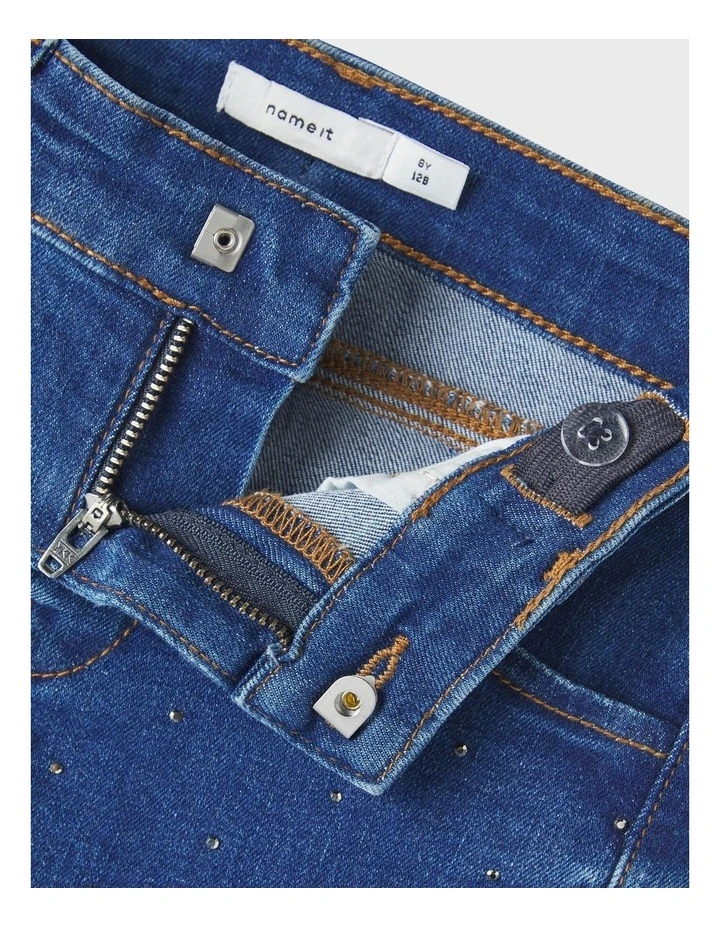 Salli Slim Jeans in Dark Blue Denim image 3