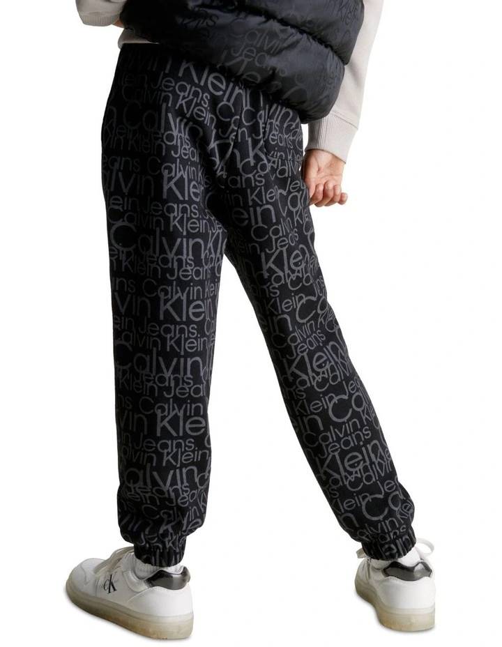 BOYS 8-16 Glow In The Dark All-Over Print Jogger in Debossed Black image 2
