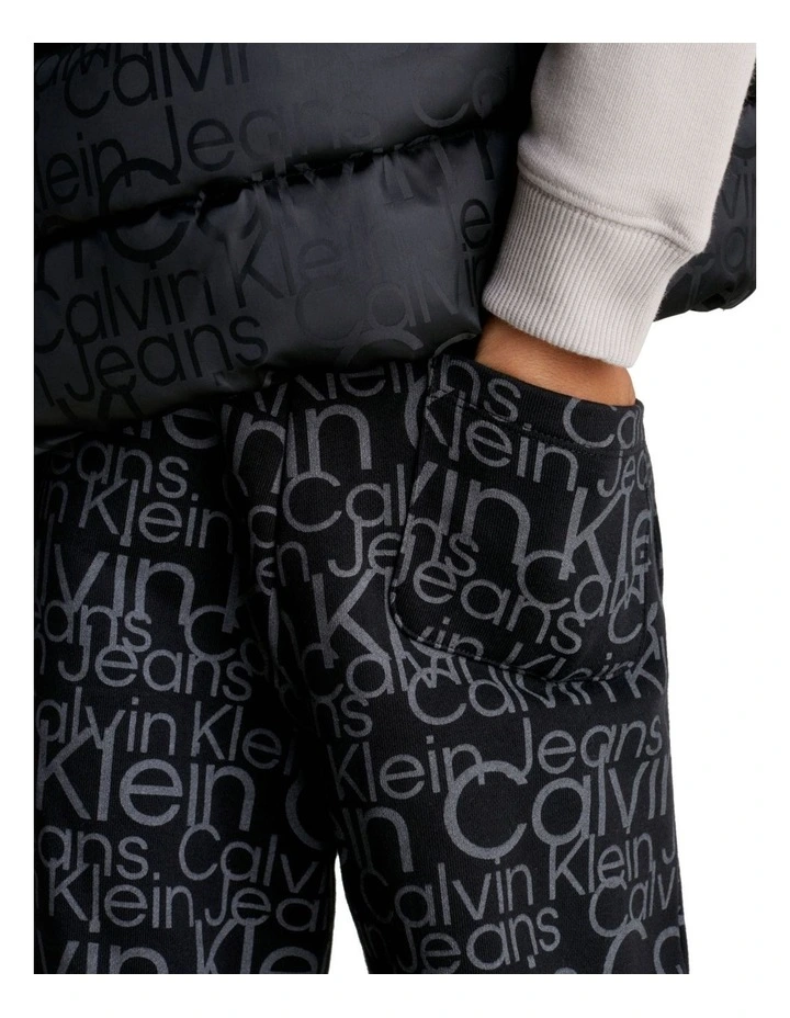 BOYS 8-16 Glow In The Dark All-Over Print Jogger in Debossed Black image 3