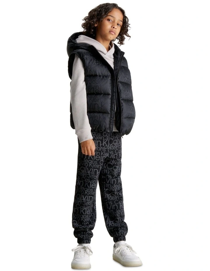 BOYS 8-16 Glow In The Dark All-Over Print Jogger in Debossed Black image 4