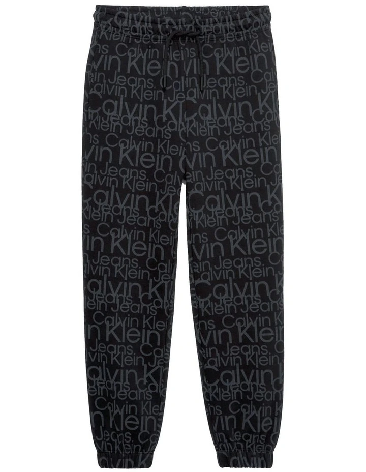 BOYS 8-16 Glow In The Dark All-Over Print Jogger in Debossed Black image 5
