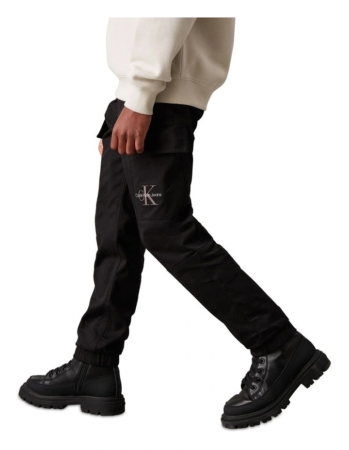 Woven Cargo Pants in Black image 3