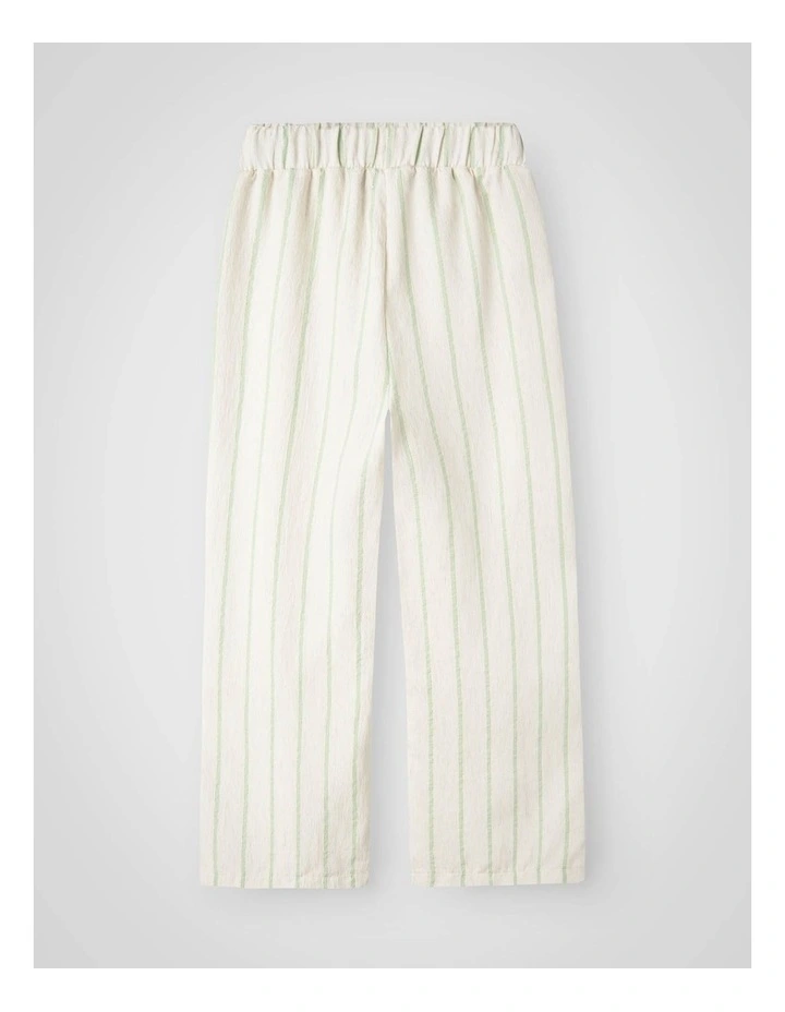 Izteks Wide Stripe Pants in Arcadian Green image 2
