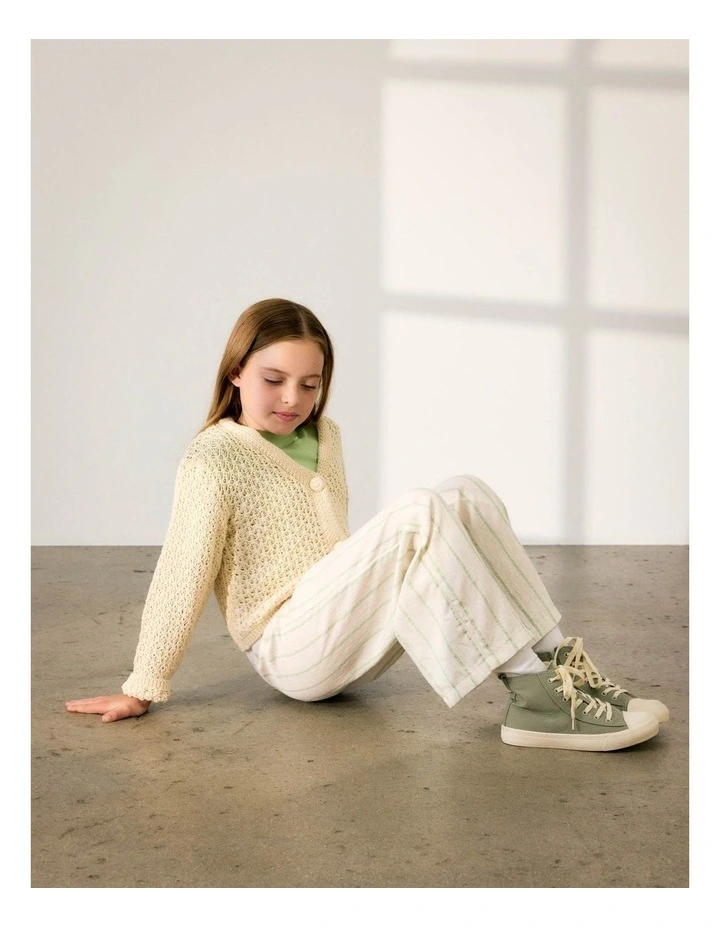 Izteks Wide Stripe Pants in Arcadian Green image 4