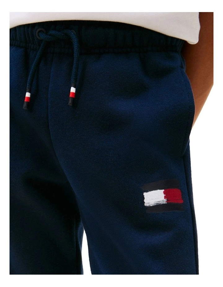 Boys 3-7 Hilfiger Flag Regular Fit Joggers in Blue image 4