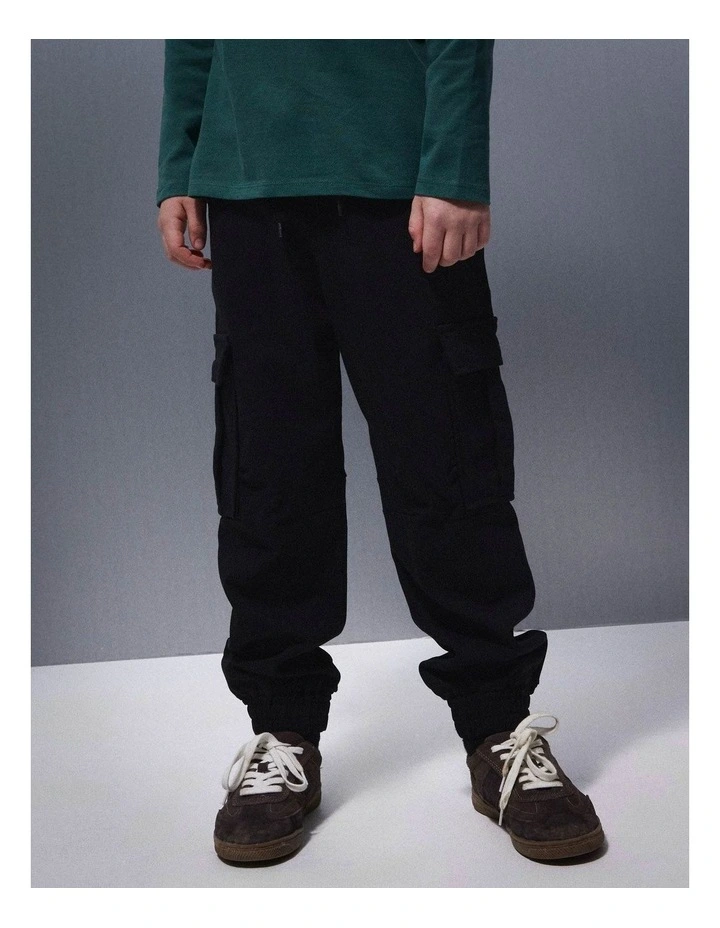 Skoma Relaxed Cargo Sweatpants in Black image 1