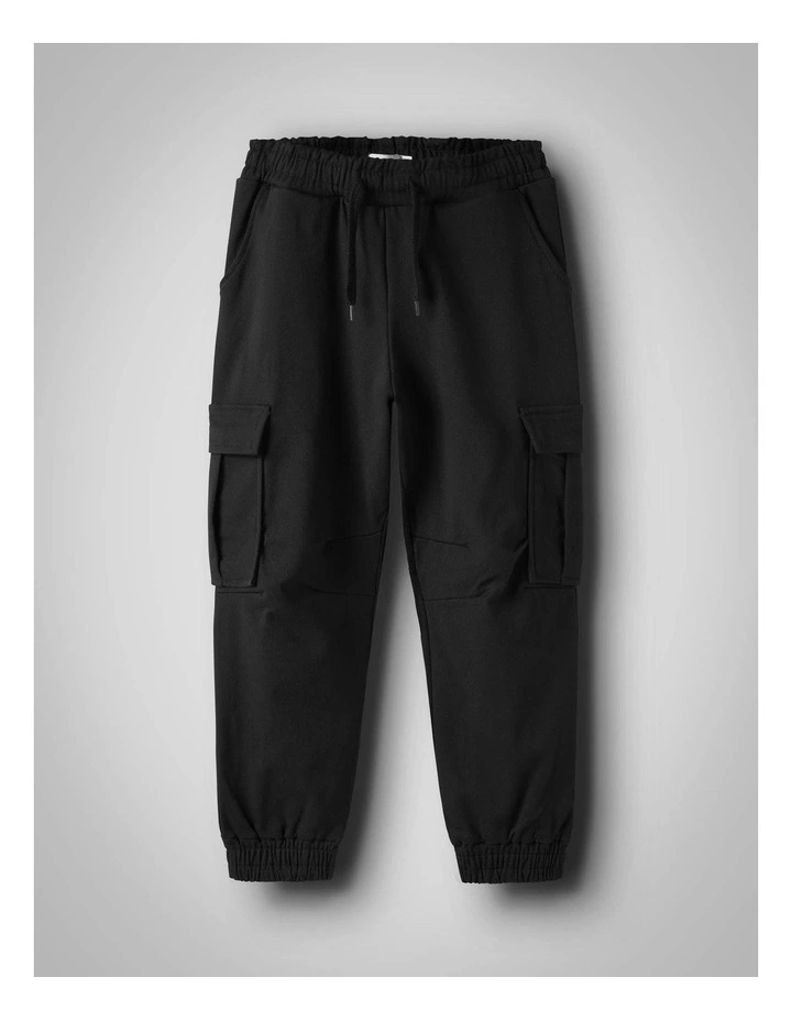 Skoma Relaxed Cargo Sweatpants in Black image 2