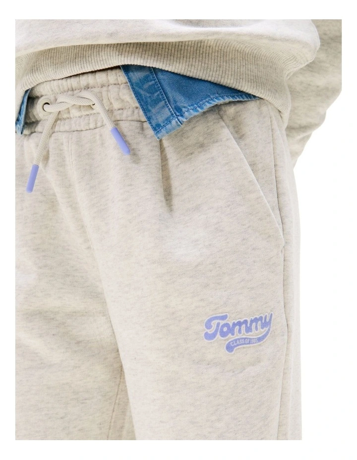 Varsity Flock Logo Wide Leg Joggers (8-16 Years) in Grey image 3