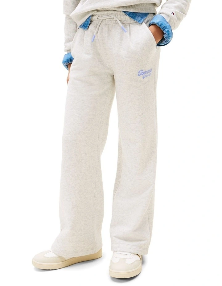 Varsity Flock Logo Wide Leg Joggers (8-16 Years) in Grey image 4