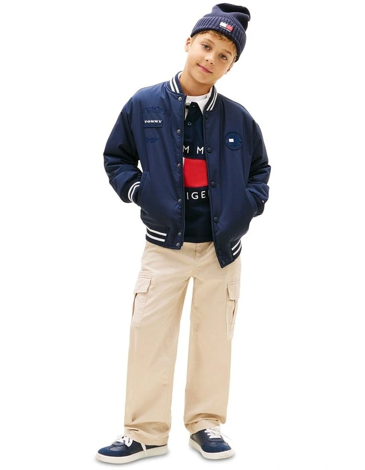 Essential Twill Relaxed Cargo Trousers (8-16 Years) in Beige image 1