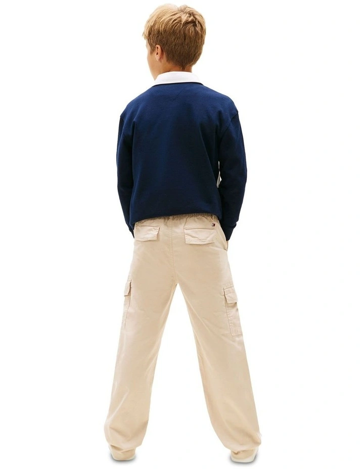 Essential Twill Relaxed Cargo Trousers (8-16 Years) in Beige image 2
