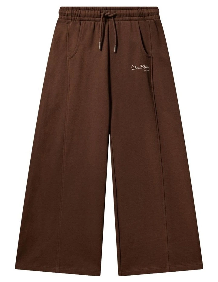 Signature Wide Leg Pants (8-16 Years) in Brown image 1
