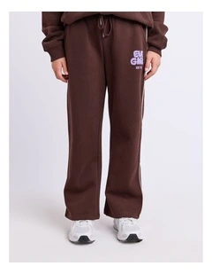 Sports Club Flare Trackpant (8-16 Years) in Chocolate