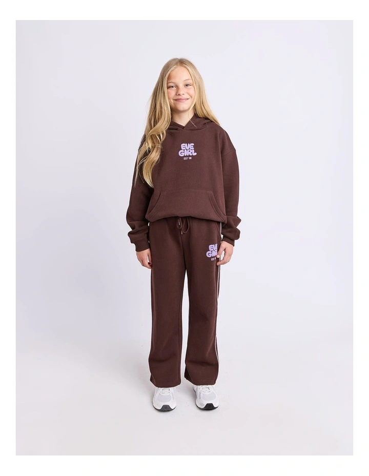 Sports Club Flare Trackpant (8-16 Years) in Chocolate image 3