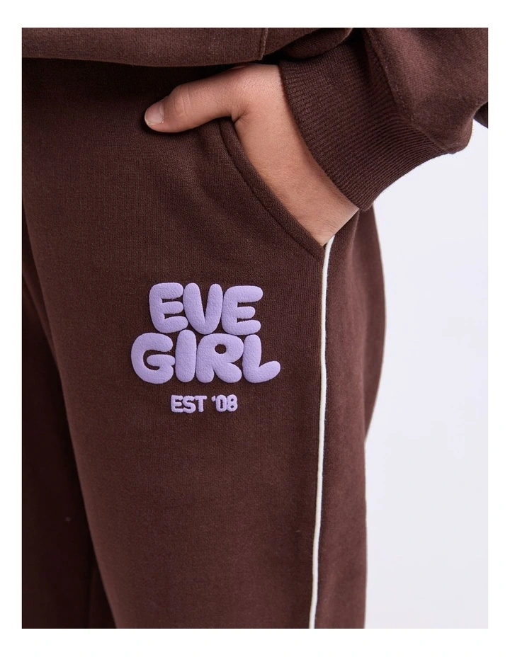 Sports Club Flare Trackpant (8-16 Years) in Chocolate image 4