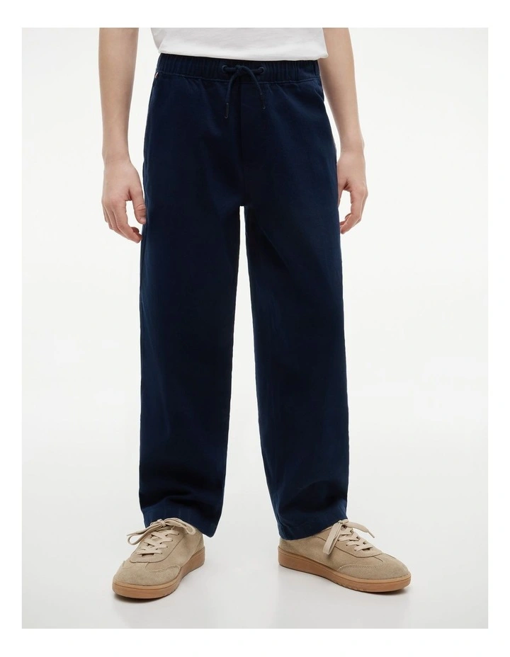 Boys Essential Loose Twill Trousers (8-16 Years) in Blue image 1