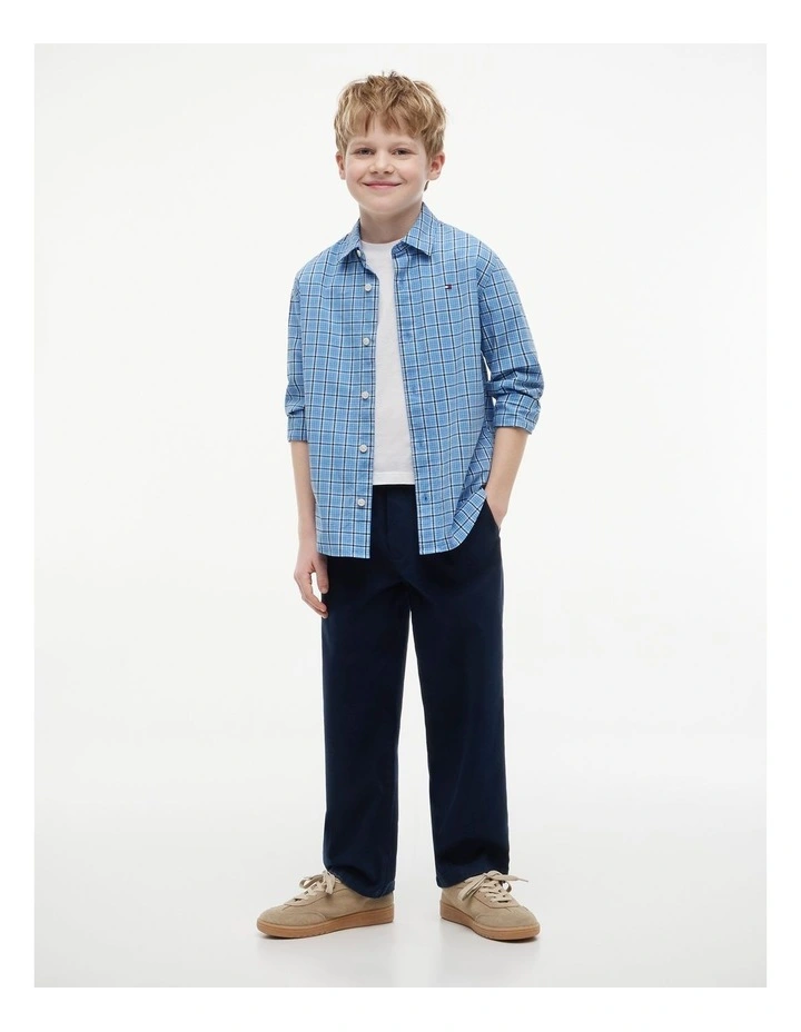 Boys Essential Loose Twill Trousers (8-16 Years) in Blue image 2
