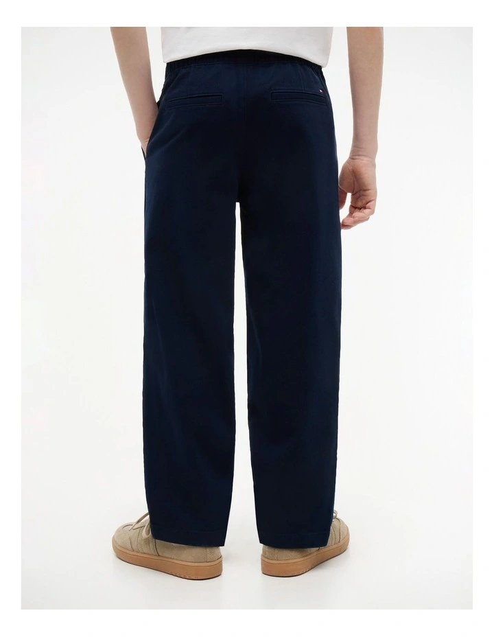 Boys Essential Loose Twill Trousers (8-16 Years) in Blue image 4