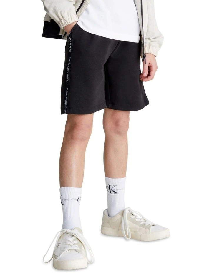 Logo Tape Shorts in Black image 1