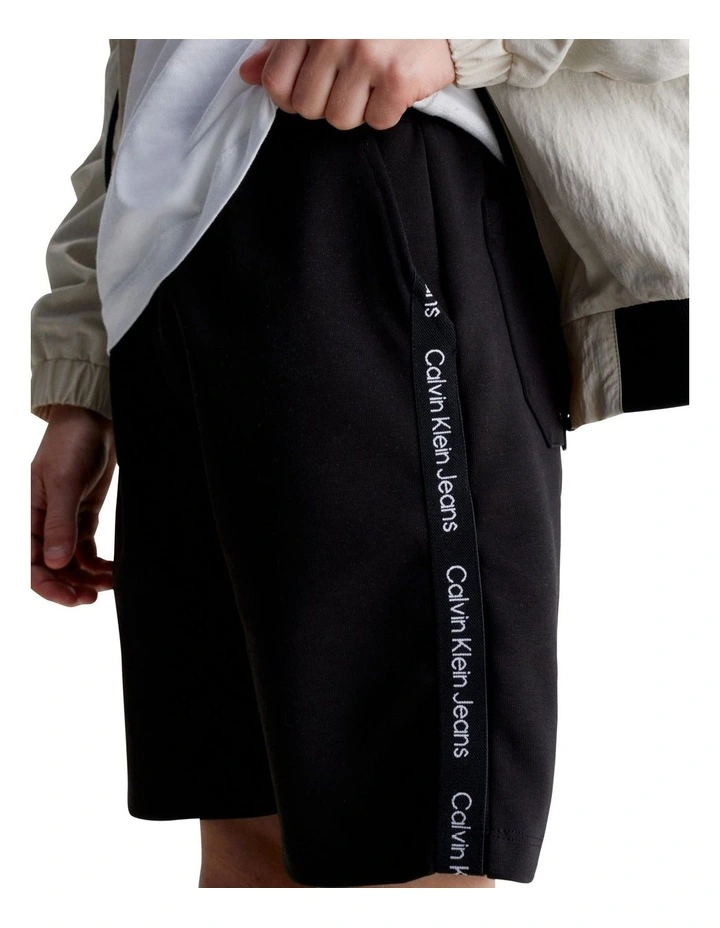 Logo Tape Shorts in Black image 3