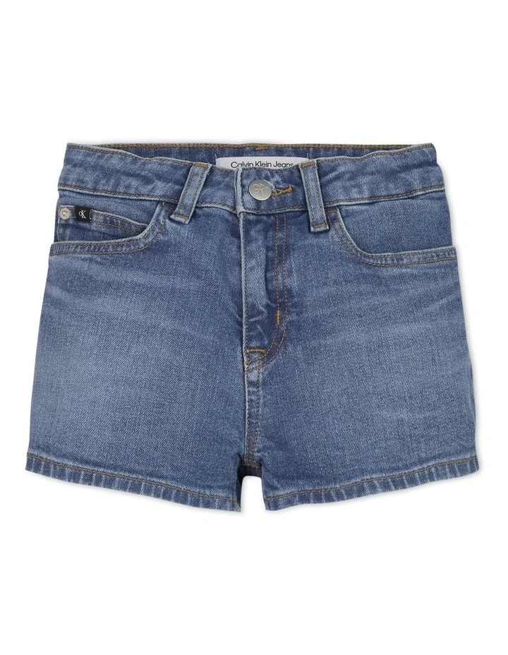 High Rise Relaxed Shorts in Mid Blue image 1