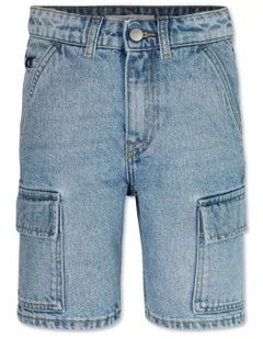 BOYS 8-16 Denim Shorts in Iconic Mid Blue