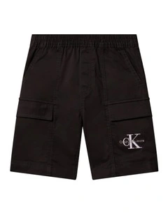 Essential Woven Cargo Shorts (8-16 Years) in Ck Black