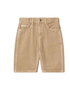 Travertine Wash Denim Shorts (8-16 Years) in Beige
