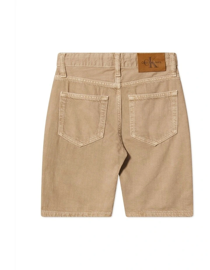Travertine Wash Denim Shorts (8-16 Years) in Beige image 2