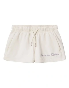 Script Logo Knit Shorts (8-16 Years) in Tofu