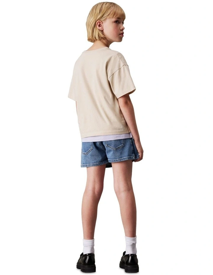 Denim Skort (8-16 Years) in Soft Blue Comfort image 2