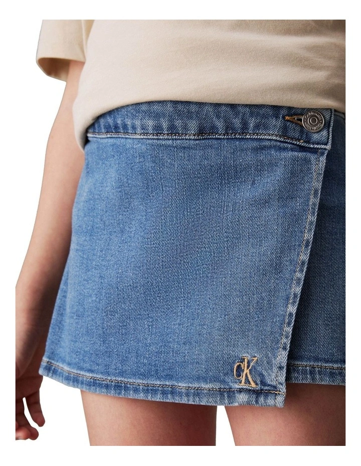 Denim Skort (8-16 Years) in Soft Blue Comfort image 4
