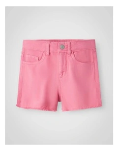 Rose Mom Twill Shorts in Aurora Pink