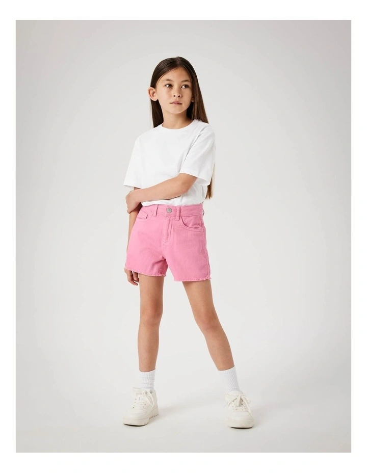 Rose Mom Twill Shorts in Aurora Pink image 4