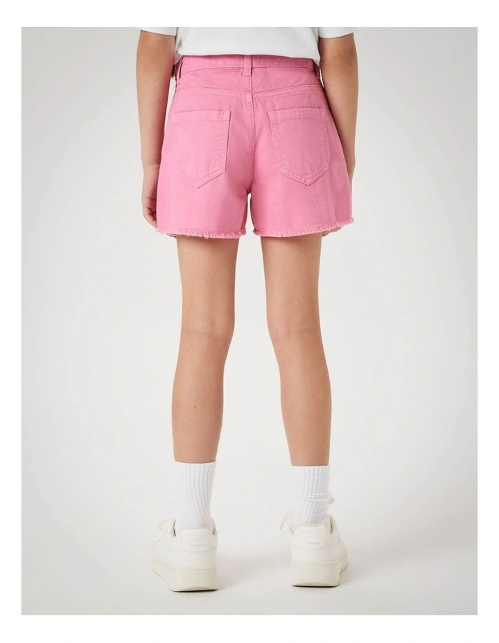 Rose Mom Twill Shorts in Aurora Pink image 5