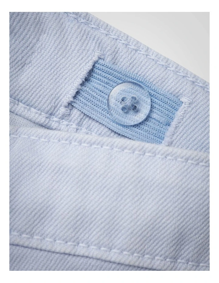 Rose Mom Twill Shorts in Xenon Blue image 3