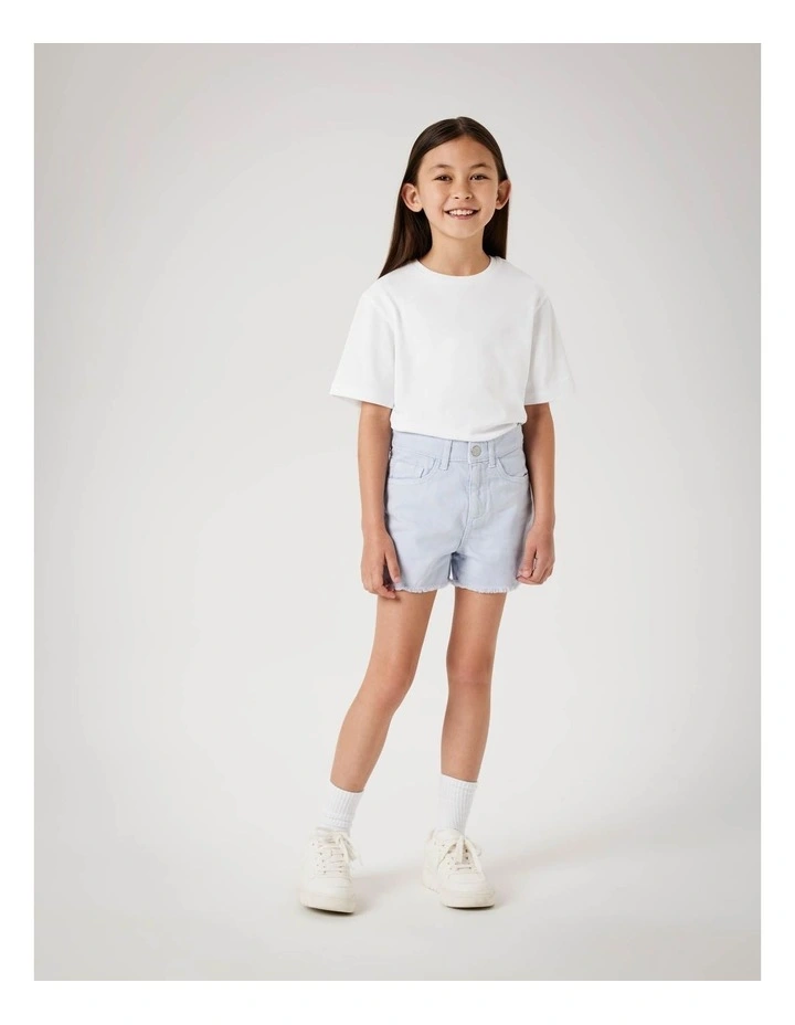 Rose Mom Twill Shorts in Xenon Blue image 4