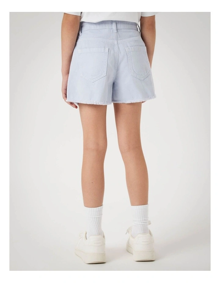 Rose Mom Twill Shorts in Xenon Blue image 5